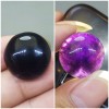 Batu Kecubung Wulung Bundar hitam sinar ungu Asli berkhodam ciri harga manfaat mantra cara asal_6