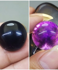 Batu Kecubung Wulung Bundar hitam sinar ungu Asli berkhodam ciri harga manfaat mantra cara asal_6