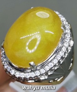 Batu cincin yakut Kuning yellow safir big size Asli