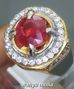 Cincin Batu Merah Ruby Bulat Cutting Asli bersertifikat mozambik madagaskar afrika tanzania cewek cowok original_4