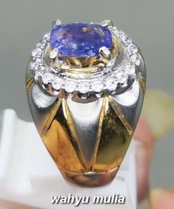 Cincin Batu Natural Blue Safir Srilangka Asli natural original bersertifikat bagus pria wanita berkhasiat_3