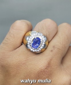 Cincin Batu Natural Blue Safir Srilangka Asli natural original bersertifikat bagus pria wanita berkhasiat_4
