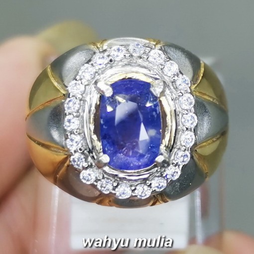 Cincin Batu Natural Blue Safir Srilangka Asli natural original bersertifikat bagus pria wanita berkhasiat_5