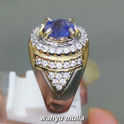 Cincin Batu Permata Blue Safir Ceylon Srilangka Asli natural bersertifikat memo ciri kegunaan berkhodam kalimantan cewek cowok_3