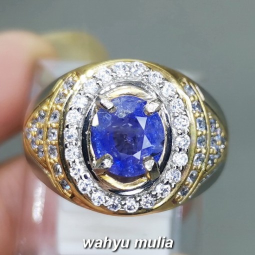 Cincin Batu Permata Blue Safir Ceylon Srilangka Asli natural bersertifikat memo ciri kegunaan berkhodam kalimantan cewek cowok_5