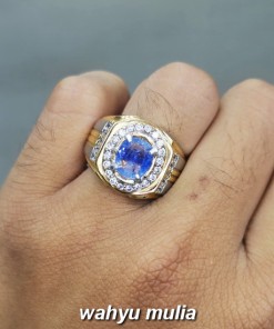 Cincin Batu Permata Blue Safir Srilangka Asli bagus berkualitas bersertifikat natural ciri harga_4