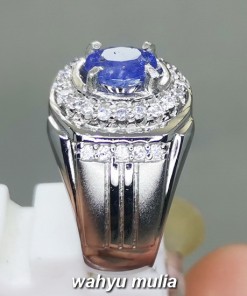 foto Cincin Batu Akik Blue Safir Srilangka Ceylon Asli natural bersertifikat harga khasiat asal_3