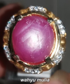 Batu Akik Ruby Pink Star Nginden Bagus Asli kristal bagus