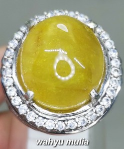 Batu Cincin Yakut Kuning Yellow Sapphire Jumbo Asli bersertifikat original