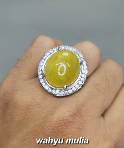 Batu Cincin Yakut Kuning Yellow Sapphire Jumbo Asli kualitas bagus original