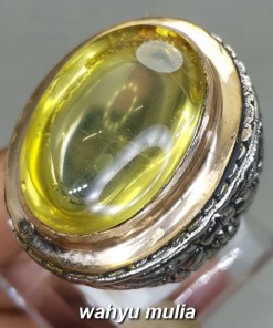 Batu Kecubung Kuning Citrine Besar Natural Asli cincin model pria cowok