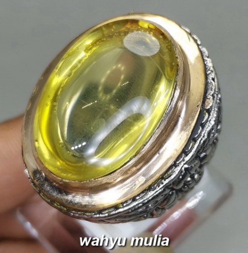 Batu Kecubung Kuning Citrine Besar Natural Asli cincin model pria cowok