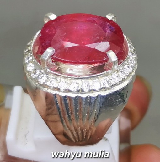 Batu Permata Merah Ruby Ring Perak Asli cincin model cewek wanita