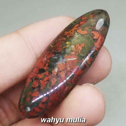 Batu mustika Nagasui Bercak Merah Asli natural bersertifikat