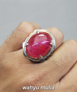 Cincin Batu Merah Ruby Delima Big size Asli bagus terbaik berkhasiat