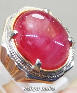 Cincin Batu Merah Ruby Delima Big size Asli mustika berkhodam