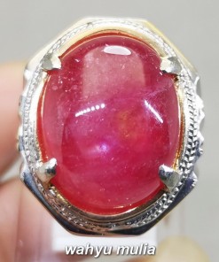 Cincin Batu Merah Ruby Delima Big size Asli original bersertifikat