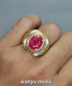 Cincin Batu Natural Ruby Merah delima asli pria wanita