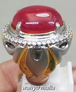 gambar Batu Akik Merah Delima cincin Ruby Size Kantoran Asli bagus berkualitas