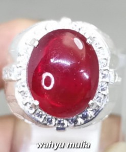 Batu Akik Ruby Merah Delima Ring Perak Asli paling dicari