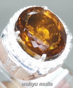 Batu Cincin Natural Citrine Medeira Golden asli bermemo gri