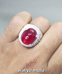 Batu Cincin Ruby Merah Delima Bagus Asli pria wanita