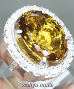 Batu Golden Medeira Citrine Kuning Ring Perak asli kalimantan pangkalanbun
