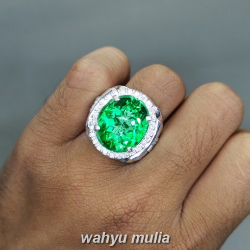 Batu Green Topaz Hijau Cutting Natural ring perak asli original harga murah