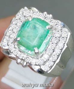 Batu cincin Emerald Beryl Colombia Ring Perak Original asli terbaik