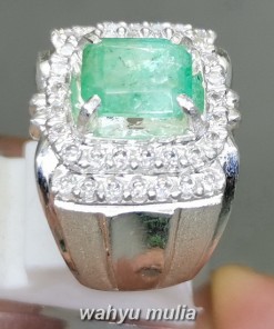 Batu cincin Emerald Beryl Colombia Ring Perak Original asli termurah