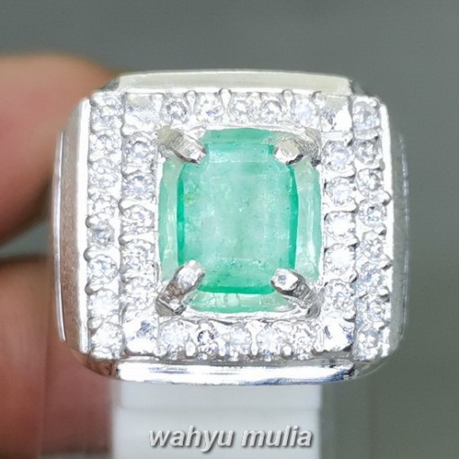 Cincin Batu Akik Zamrud Emerald Beryl Kolombia Bersertifikat asli harga murah