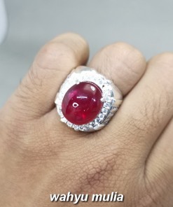Cincin Batu Ruby Merah Delima Natural Asli terbagus