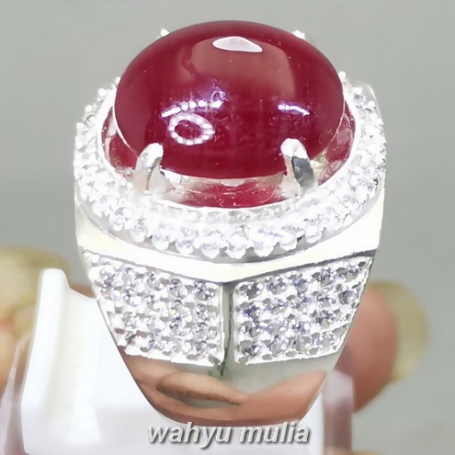 Batu Akik Ruby Merah Tua Ring Perak asli paling dicari