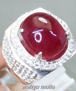 Batu Akik Ruby Merah Tua Ring Perak asli terbaik