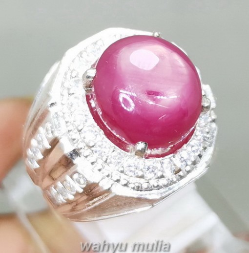 Batu Akik Ruby Pink Ring Perak Asli_1