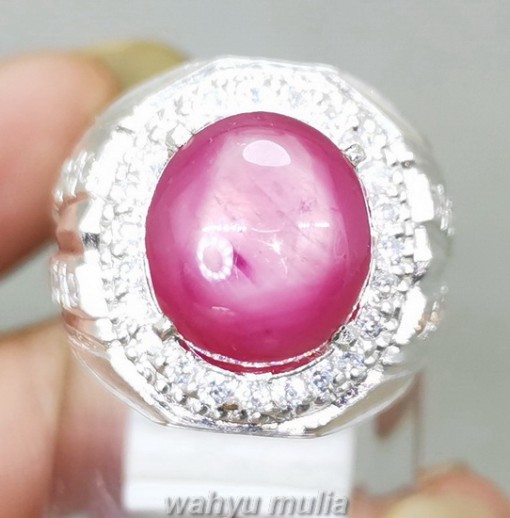 Batu Akik Ruby Pink Ring Perak Asli_2
