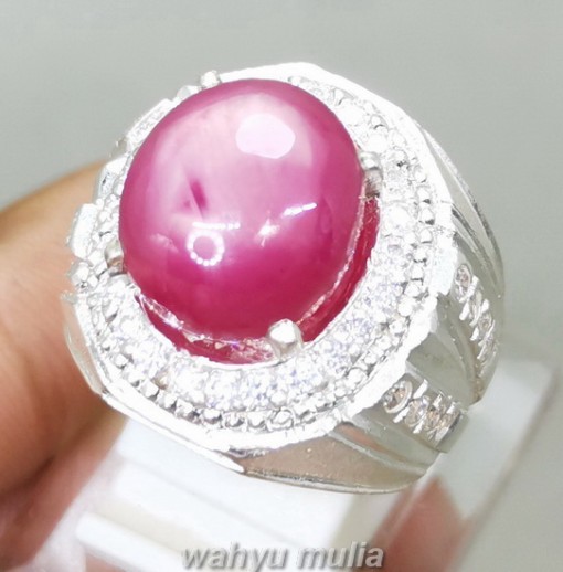 Batu Akik Ruby Pink Ring Perak Asli_3