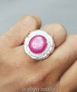 Batu Akik Ruby Pink Ring Perak Asli_5