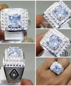 Batu Blue Safir Ceylon Srilangka Ring Perak Asli_6