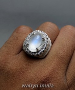 Batu Cincin Biduri Laut Biru Srilangka ring perak Asli terbaik