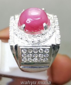 Batu Cincin Ruby Pink Milky Ring Perak Asli_4