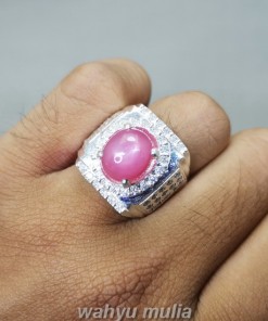 Batu Cincin Ruby Pink Milky Ring Perak Asli_5