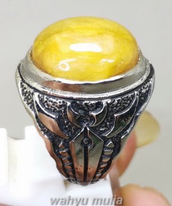 Batu Mani Gajah Kuning Kristal Asli Berkhasiat cincin pria wanita