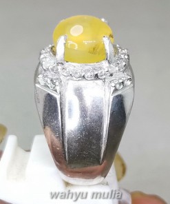 Batu Mata Kucing Kuning Opal Cat eye Ring Perak Asli berkualitas yang bagus