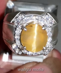 Batu Mata Kucing Kuning Opal Cat eye Ring Perak Asli terbaik terlaris paling dicari