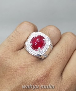 Batu Natural Ruby Asli Ring Perak original birma myanmar