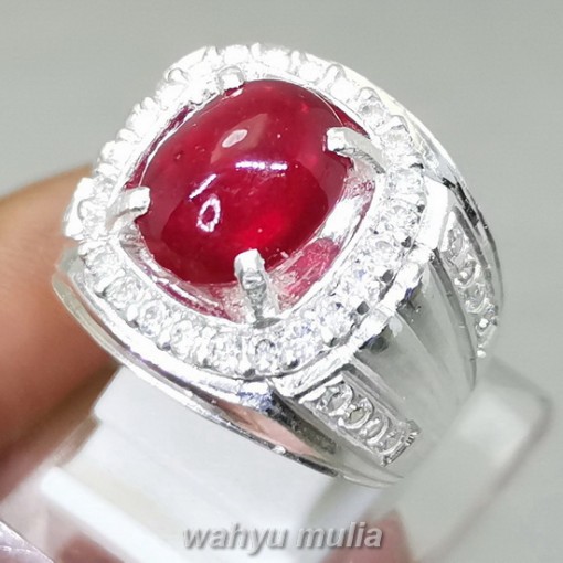 Batu Natural Ruby Asli Ring Perak original_ model pria wanita
