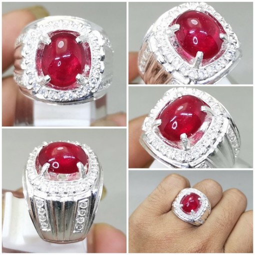 Batu Natural Ruby Asli Ring Perak original_6