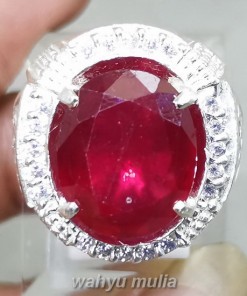 Batu Permata Ruby Merah darah kating Ring Perak kolektor item terbaik