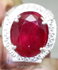 Batu Permata Ruby Merah darah kating Ring Perak termahal